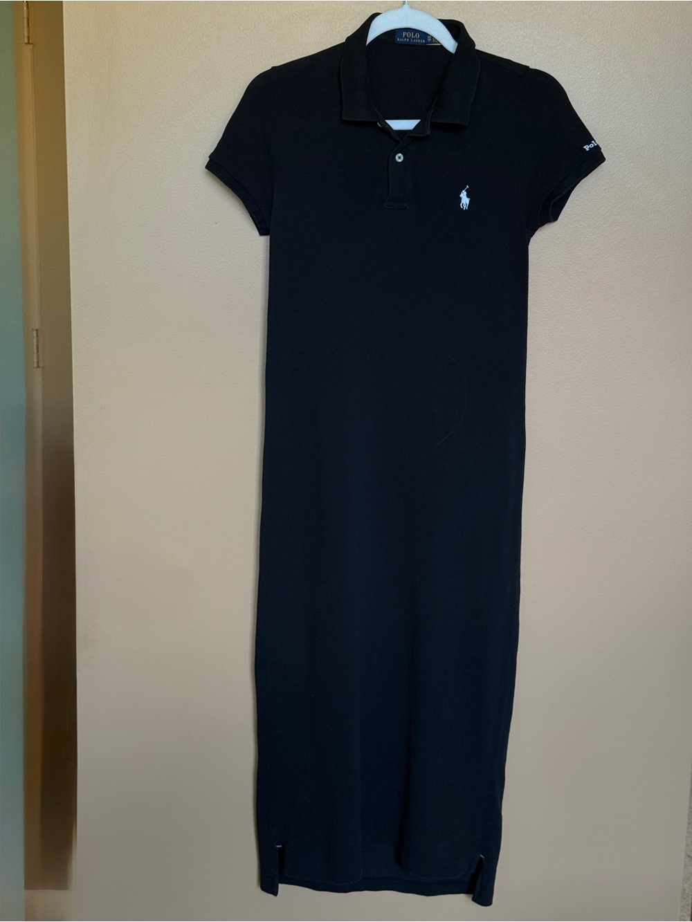 Ralph Lauren Black Polo Midi Dress with White Pony Logo